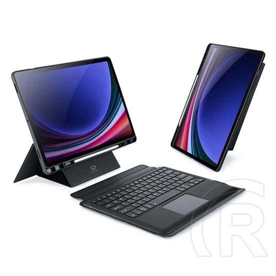 Dux ducis Samsung Galaxy Tab S9 FE Plus (SM-X610) dk bluetooth billentyűzet + touch pad (mágneses, asztali tartó) fekete