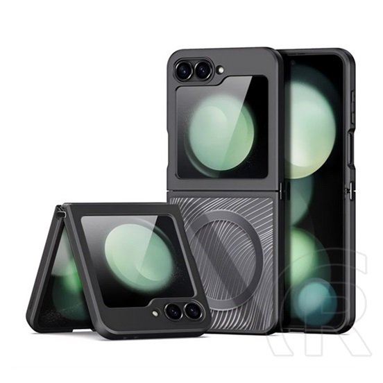 Dux ducis Samsung Galaxy Z Flip6 5G (SM-F741) aimo védő (ütésálló, szilikon keret, kameravédő, magsafe, hullám) fekete