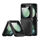 Dux ducis Samsung Galaxy Z Flip7 FE (SM-F761) fitt műanyag védő (ütésállóság, bőr hatású hátlap, háromszög) fekete