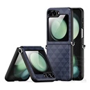 Dux ducis Samsung Galaxy Z Flip7 FE (SM-F761) fitt műanyag védő (ütésállóság, bőr hatású hátlap, háromszög) sötétkék