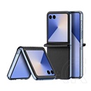 Dux ducis Samsung Galaxy Z Flip7 (SM-F766) Dux ducis bril műanyag védő (ütésálló, bőr hatású hátlap, rombusz) sötétkék