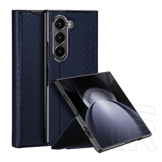 Dux ducis Samsung Galaxy Z Fold6 5G (SM-F956) Dux ducis bril (ütésálló, bőr hatású hátlap, asztali tartó) sötétkék