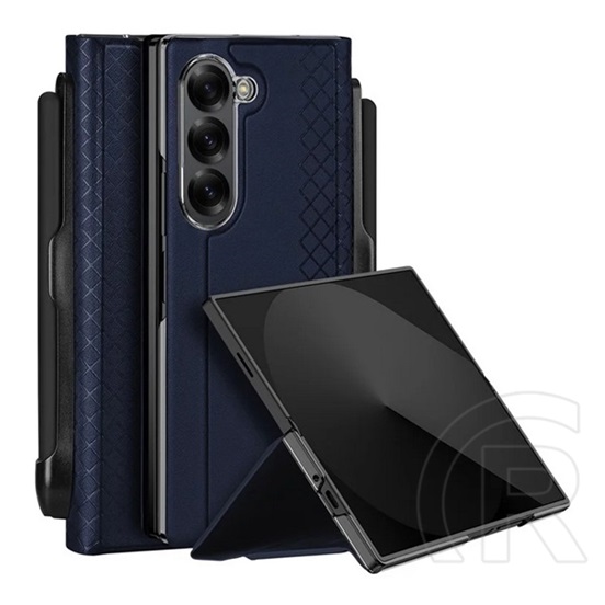 Dux ducis Samsung Galaxy Z Fold6 (SM-F956) bril védő (ütésálló, asztali tartó, ceruzatartó, rombusz) sötétkék