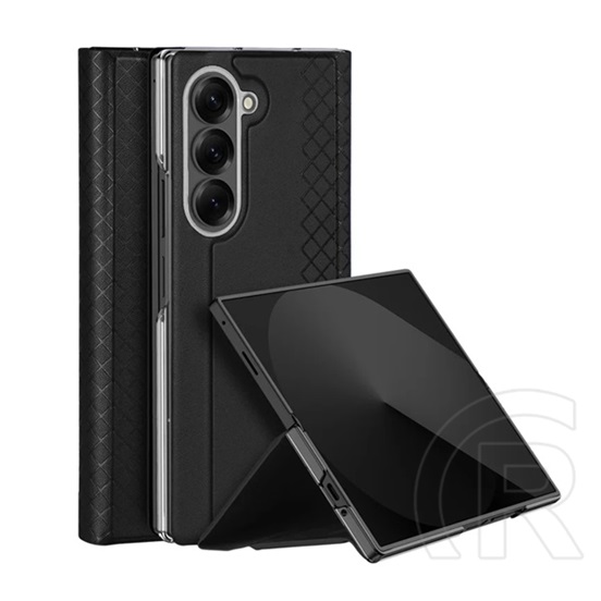 Dux ducis Samsung Galaxy Z Fold7 (SM-F966) Dux ducis bril  (ütésálló, bőr hatás hátlap, asztali tartó, rombusz) fekete