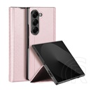 Dux ducis Samsung Galaxy Z Fold7 (SM-F966) Dux ducis bril (ütésálló, bőr hatás hátlap, asztali tartó, rombusz) rózsaszín