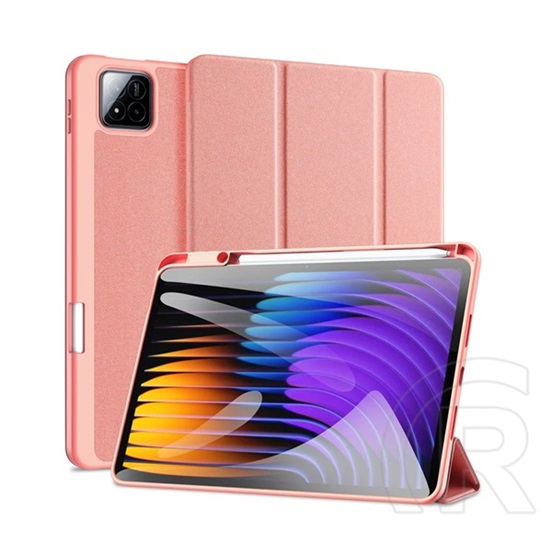 Dux ducis Xiaomi Pad 7 Pro  domo tok álló, bőr hatású (flip, trifold, asztali tartó, ceruza tartó) rózsaszín