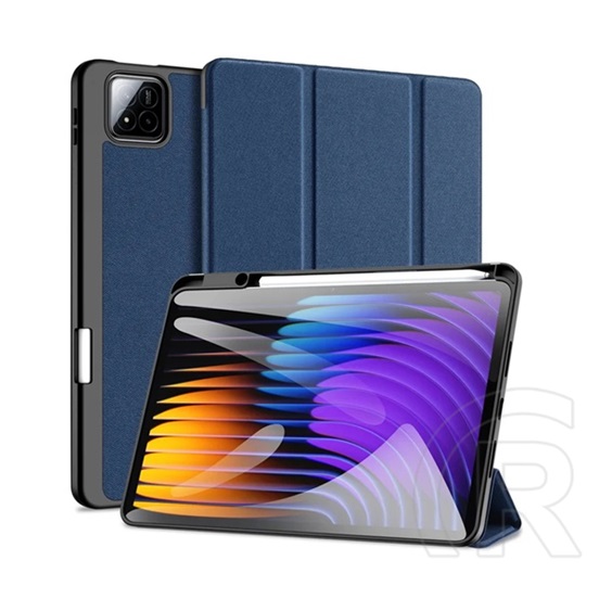 Dux ducis Xiaomi Pad 7 Pro  domo tok álló, bőr hatású (flip, trifold, asztali tartó, ceruza tartó) sötétkék