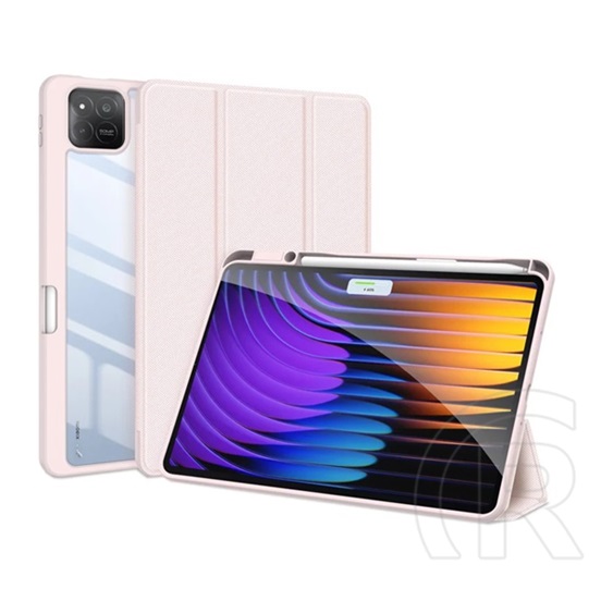 Dux ducis Xiaomi Pad 7 Pro toby tok álló, bőr hatású (flip, trifold, asztali tartó, ceruza tartó) rózsaszín