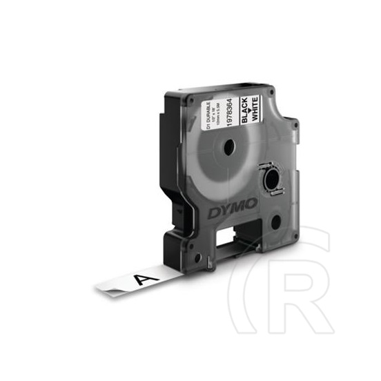 Dymo D1 feliratozógép szalag, 12 mm x 5,5 m, fehér-fekete