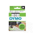 Dymo D1 feliratozógép szalag, 6 mm x 7 m, fekete-fehér