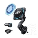 ESR Apple iPhone 12  omnilock cry0boost autós tartó (szellőzőre, 25w, wireless, gyorstöltő, qi2 + autós töltő) fekete