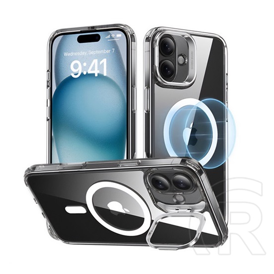 ESR Apple iPhone 16 Plus ch halolock szilikon telefonvédő (ütésállóság, légpárnás sarok, kitámasztó, magsafe) átlátszó