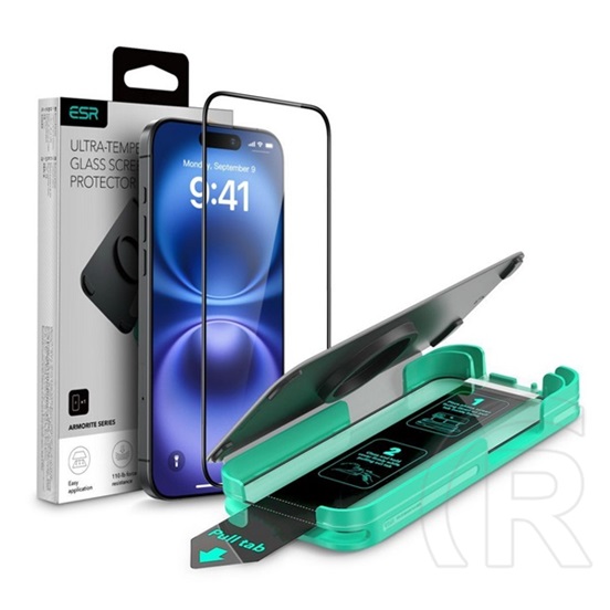 ESR Apple iPhone 16 Pro Max armorite képernyővédő üveg (2.5d, 9h + segédkeret) fekete