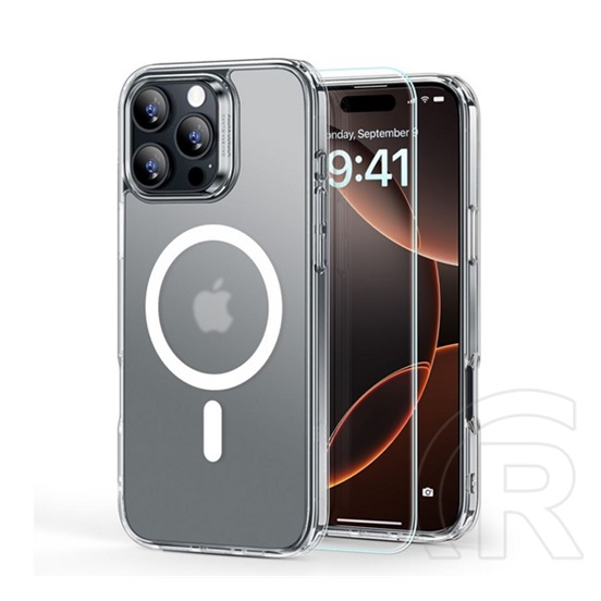 ESR Apple iPhone 16 Pro Max hybrid halolock szilikon védő (ütésálló, magsafe, matt + képernyővédő üveg) átlátszó