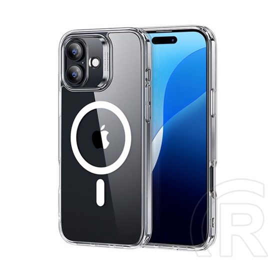 ESR Apple iPhone 16 ch halolock szilikon telefonvédő (ütésállóság, légpárnás sarok, magsafe) átlátszó