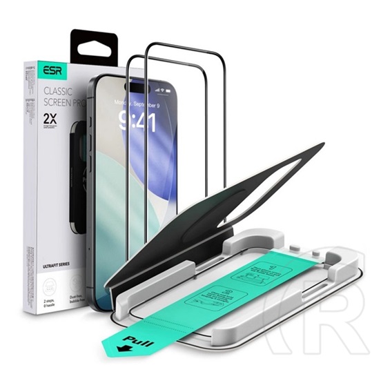 ESR Apple iPhone 17 Pro Max ultrafit képernyővédő üveg 2db (2.5d, 9h + segédkeret) átlátszó
