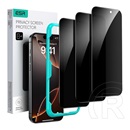 ESR Apple iPhone 17 Pro Maxprivacy képernyővédő üveg 3db (2.5d, 9h, betekintés ellen + segédkeret) fekete