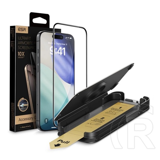 ESR Apple iPhone 17 Pro ultrafit armorite pro képernyővédő üveg (2.5d, 9h + segédkeret) átlátszó