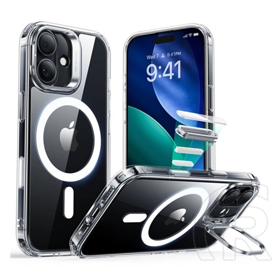 ESR Apple iPhone 17 classic hybrid szilikon telefonvédő (ütésállóság, légpárnás sarok, kitámasztó, magsafe) átlátszó