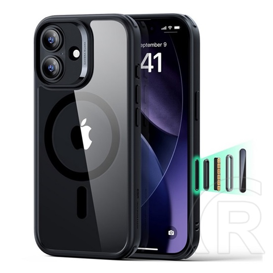 ESR Apple iPhone 17 classic hybrid szilikon telefonvédő (ütésállóság, légpárnás sarok, magsafe) átlátszó/fekete