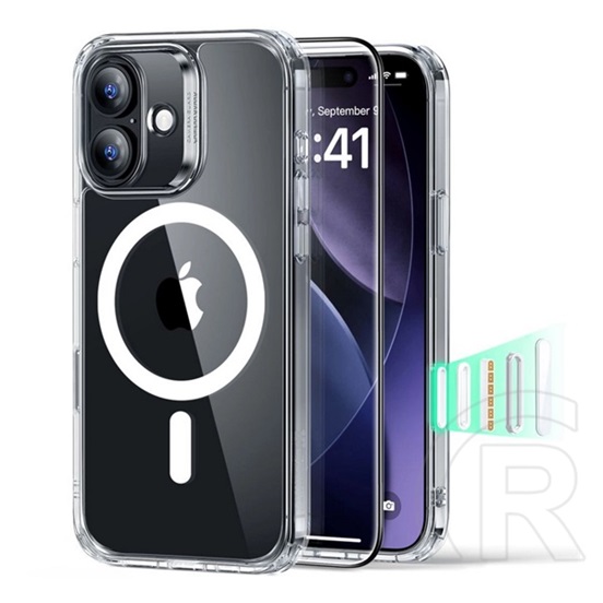 ESR Apple iPhone 17 classic hybrid szilikon védő (ütésállóság, légpárnás sarok, magsafe + képernyővédő üveg) átlátszó