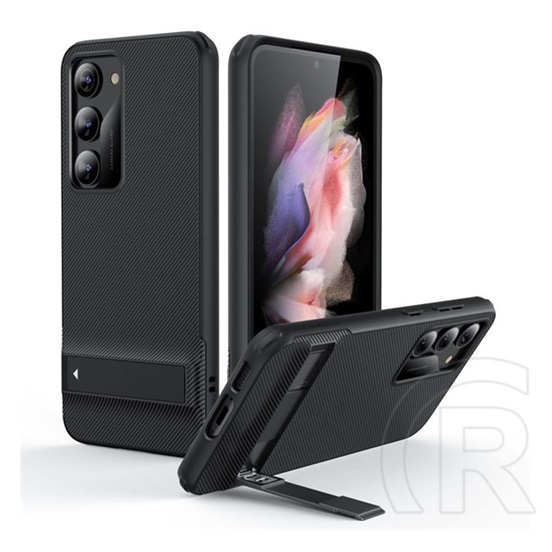 ESR Samsung Galaxy S23 (SM-S911) air shield boost védő (közepesen ütésálló, légpárnás sarok, kitámasztó) fekete