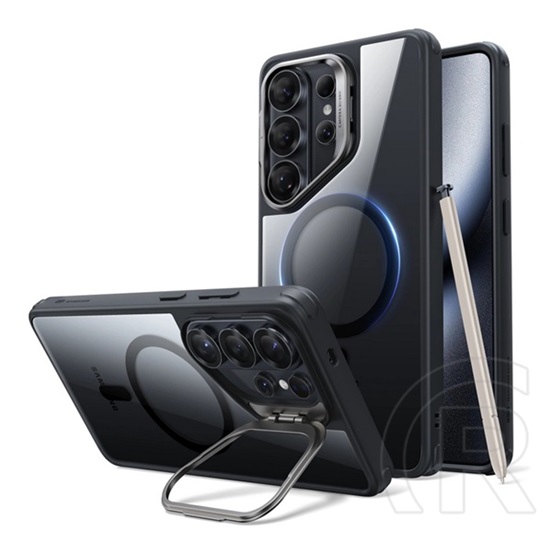 ESR Samsung Galaxy S26 Ultra (SM-S948) classic hybrid  (ütésálló, légpárnás sarok, kitámasztó, magsafe) átlátszó/fekete