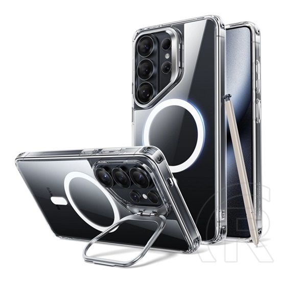 ESR Samsung Galaxy S26 Ultra (SM-S948) classic hybrid  (ütésállóság, légpárnás sarok, kitámasztó, magsafe) átlátszó