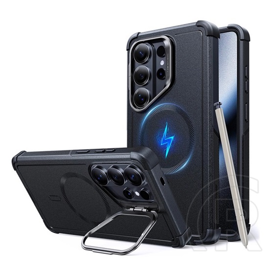 ESR Samsung Galaxy S26 Ultra (SM-S948) cyber tough szilikon (ütésállóság, légpárnás sarok, kitámasztó, magsafe) fekete