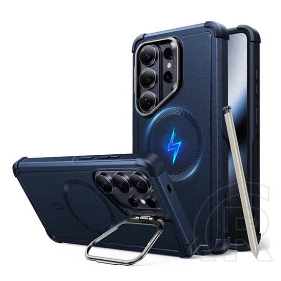 ESR Samsung Galaxy S26 Ultra (SM-S948) cyber tough szilikon (ütésállóság, légpárnás sarok, kitámasztó, magsafe) sötétkék