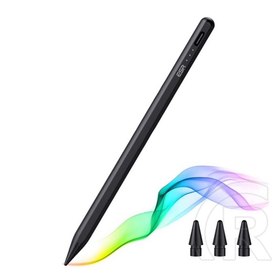 ESR érintő ceruza (aktív, kapacitív, mágneses, type-c, Apple pencil/Apple ipad/Apple ipad air kompatibilis) fekete
