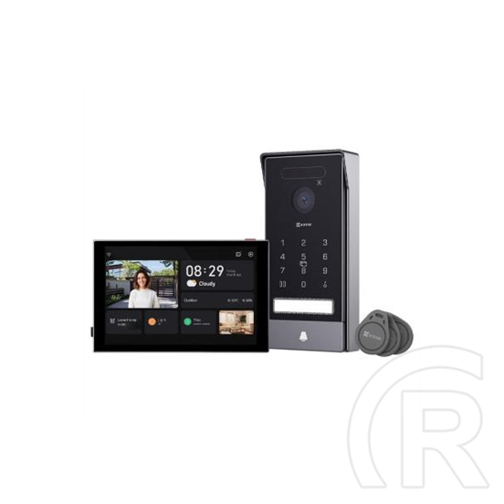 EZVIZ HP7 Pro videó kaputelefon (4K kamera, 8" érintőképernyő, arcfelismerés, tenyérvéna-azonosítás, Wi-Fi, microSD max.