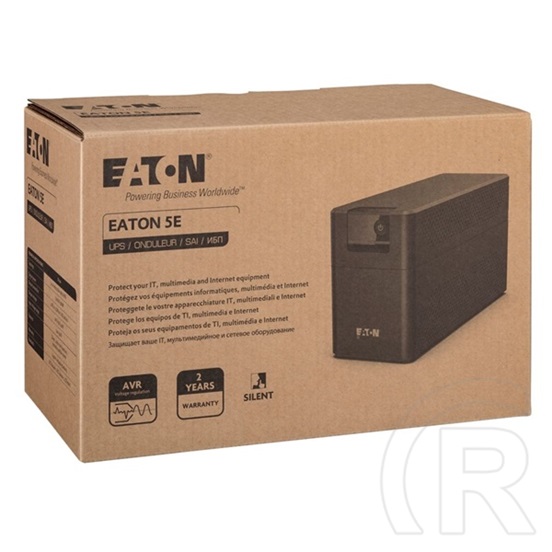 Eaton 5E550I UPS (550 VA, 300 W, line-interaktív, 4 C13 kimenet, C14 bemenet, AVR, torony, fekete)