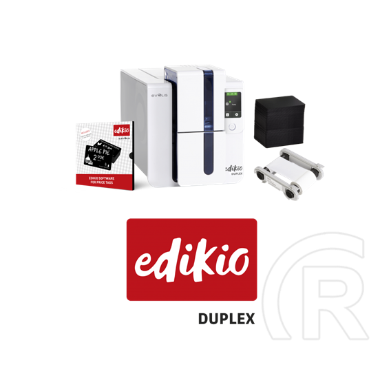 Edikio Price Tag Duplex (USB & Ethernet, Ediko Pro SW, 200 fekete kártya, 1 fehér szalag - 1000 oldal)
