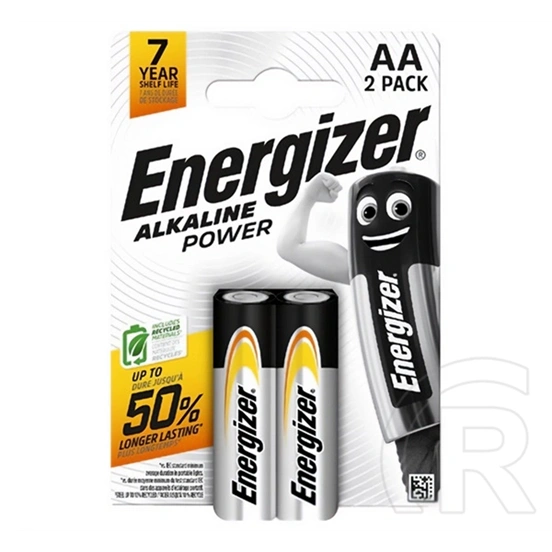 Energizer alkaline power tartós elem (aa, lr6, 1.5v, alkáli) 2db/csomag