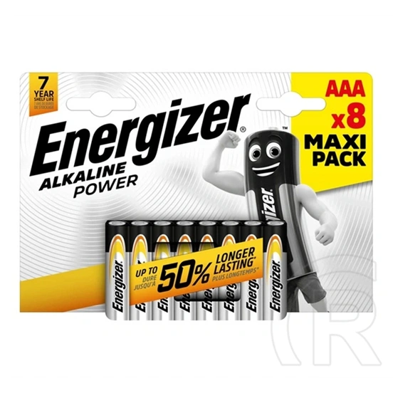 Energizer alkaline power tartós elem (aa, lr6, 1.5v, alkáli) 8db/csomag