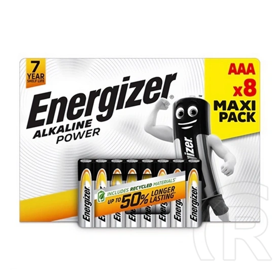 Energizer alkaline power tartós elem (aaa, lr03, 1.5v, alkáli) 8db/csomag