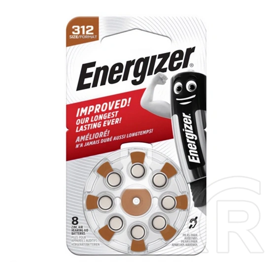 Energizer elem (za312, pr41, 1.4v, cink-levegő, hallókészülékhez való) 8db/csomag