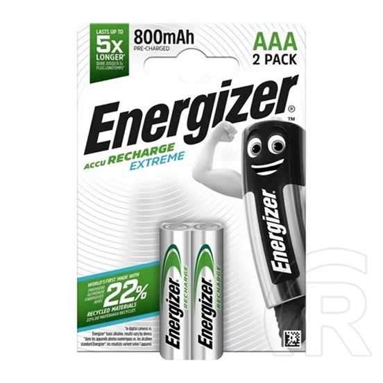 Energizer extreme elem (aaa, 1.2v, 800mah ni-mh, újratölthető) 2db/csomag