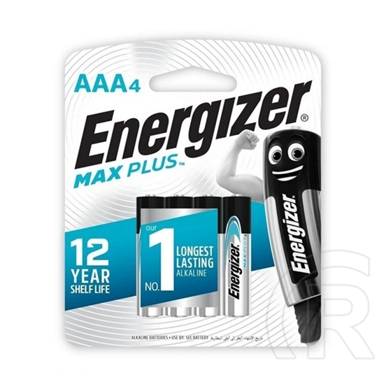 Energizer max plus tartós elem (aaa, lr03, 1.5v, alkáli) 4db/csomag