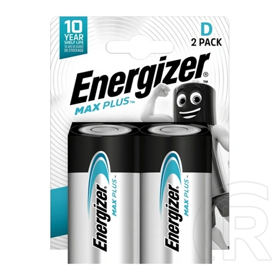 Energizer max plus tartós elem (d, lr20, 1.5v, alkáli) 2db/csomag