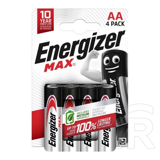 Energizer max tartós elem (aa, lr06, 1.5v, alkáli) 4db/csomag
