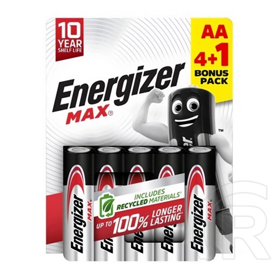 Energizer max tartós elem (aa, lr06, 1.5v, alkáli) 5db/csomag