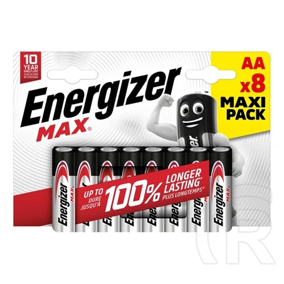 Energizer max tartós elem (aa, lr06, 1.5v, alkáli) 8db/csomag