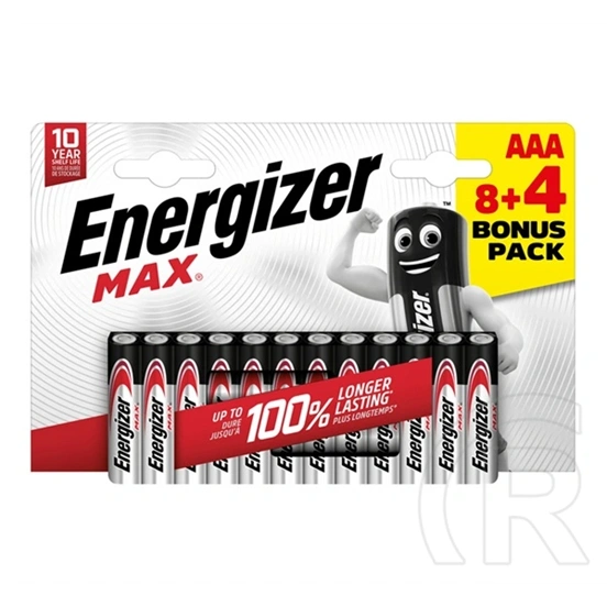 Energizer max tartós elem (aaa, lr03, 1.5v, alkáli) 12db/csomag