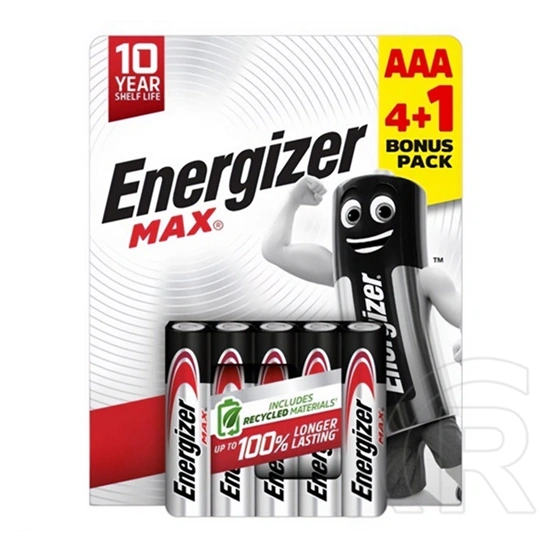Energizer max tartós elem (aaa, lr03, 1.5v, alkáli) 5db/csomag