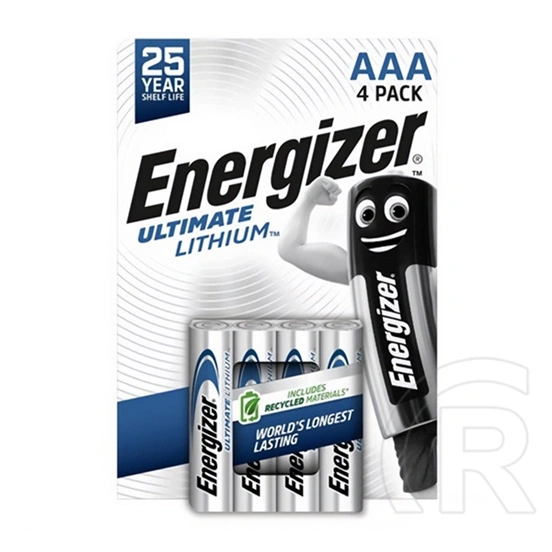 Energizer ultimate lithium tartós elem (aaa, lr03, 1.5v, lítium) 4db/csomag