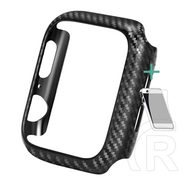 Enkay Apple Watch Series SE 44mm szilikon keret (karbon minta + képernyővédő fólia) fekete