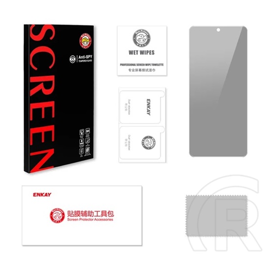 Enkay Samsung Galaxy A56 5G (SM-A566) anti-spy üveg (full glue, tükröződésmentes, betekintés védelem, 9h) fekete