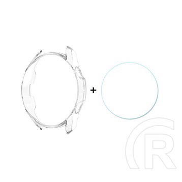 Enkay Samsung Galaxy Watch 3 45mm (SM-R840) műanyag keret (bumper, ütésálló + kijelzővédő üveg) átlátszó